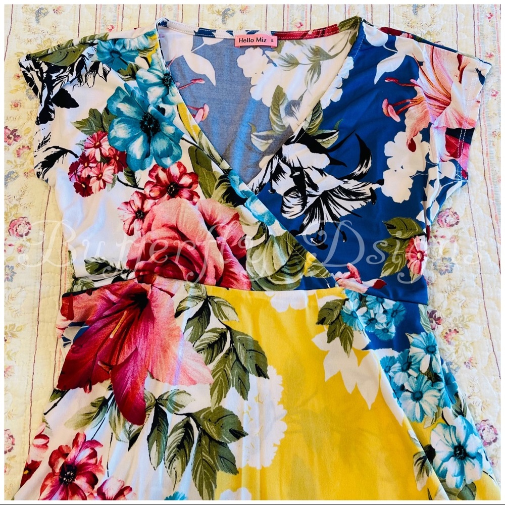 Floral Wrap Maternity Nursing Baby Shower Dress - Picture 5 of 13
